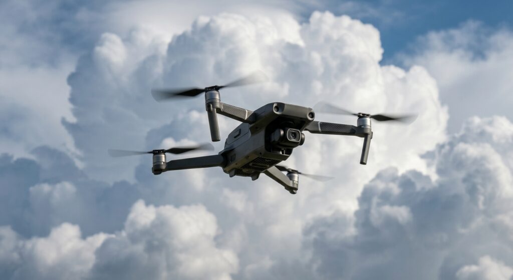 mały dron w powietrzu