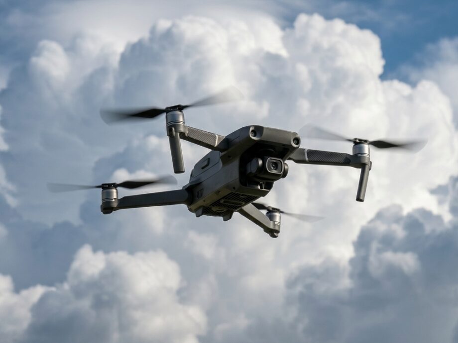 mały dron w powietrzu